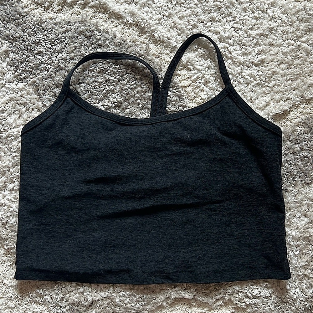 Cropped tank top w/ built in bra